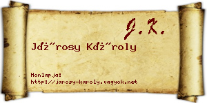 Járosy Károly névjegykártya